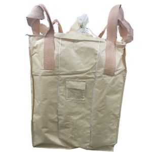 Flat Bottom FIBC Bulk Bags / PP Tubular Big Bag With Stevedore Loops