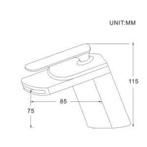 Deck mount waterfall bathroom sink faucet Single Handle 360 Swivel