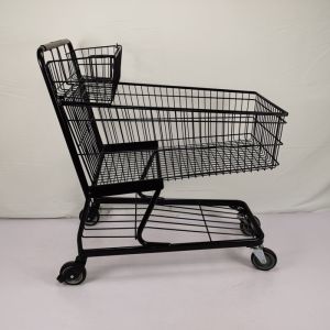 Customized 100L Large Basket Supermarket Shopping Trolley With Handle Small