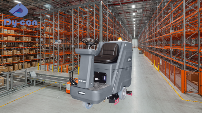 Automate Warehouse Cleaning: High-Capacity Ride-On Scrubber For Automated High