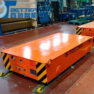 Low Voltage Platform Cable Reel Powered Transfer Cart on Cement Rails