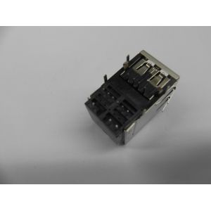 China Stacked RJ45 jack over dual deck USB Connector combo rj45 with 100Mb transformer on sale