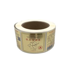China Gold Foil Wine Bottle Sticker Label Waterproof Adhesive Pantone on sale