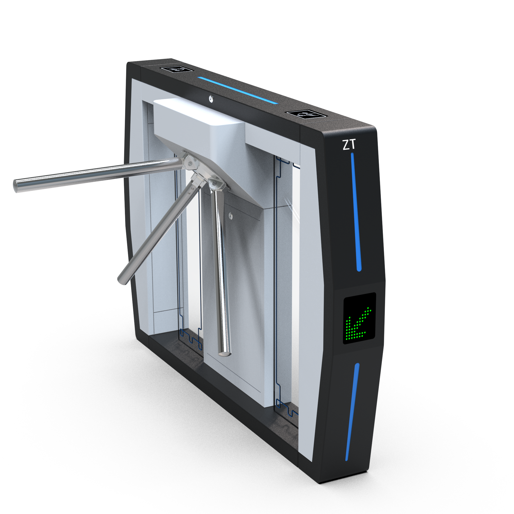Cheap Zento OEM/ODM Tripod Turnstile Gate with RS485 Communication Customizable Design and Anti-Tailgating Sensors for sale