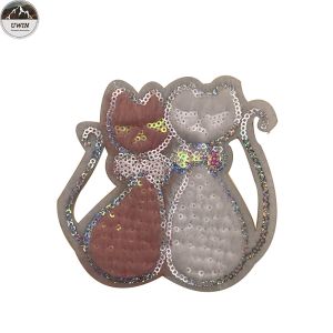 One Side Cat Custom Stitched Patches , Pretty Embroidered Animal Patches