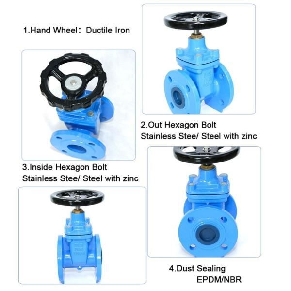 AWWA C515 Ductile Iron DIN F4 Resilient non-rising Stem Sluice Gate Valve