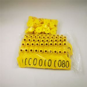 Plastic 100mm Livestock Ear Tags Sheep Goat TPU Yellow