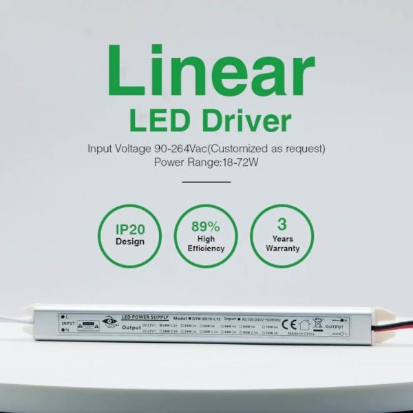 Led Power Supply 12v 24v Super Slim LED Strip Power Supply Led Tube Driver For Mirror Light