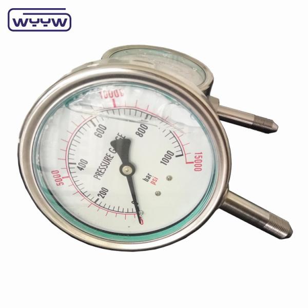 Quality OEM ODM OBM High Pressure Gauge Liquid Filled Utility Pressure Gauge 1000 Bar wholesale