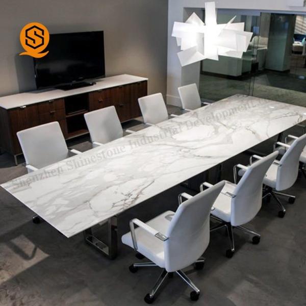 Artificial Stone Marble Contemporary Conference Room Tables Rectangular Meeting