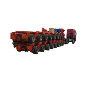 9 Line 18 Axle Hydraulic Steering Modular Trailer For Heavy Equipment Transport