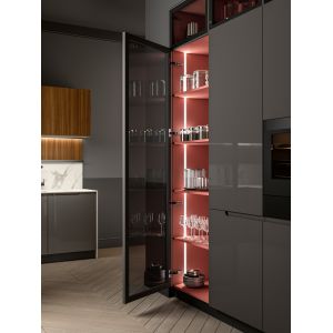 Modern Style Lacquer Kitchen Cabinets Customized With Wine Case