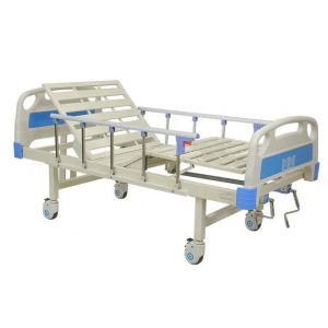 China Nursing Care Manual Hospital Bed 2190 * 970 * 500mm Size Steel Frame Base on sale