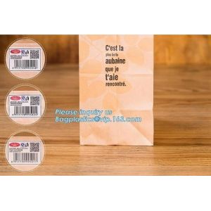 Beautiful printing Food grade package bread takeout Brown Kraft Paper Bag for