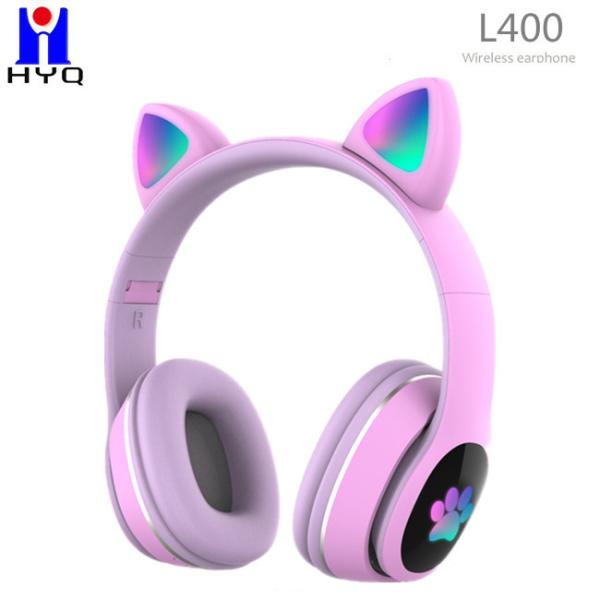 Quality Dynamic Circle Cute Cat Ear Headphones 100dB Wireless Gaming Headset wholesale