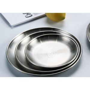 China 14cm 17cm 30cm Round Shape 304 Stainless Steel Plate Set on sale