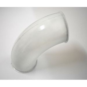 Paint Dust Extraction Pipe Stamping Welding Elbow White With Cricle Shape Head