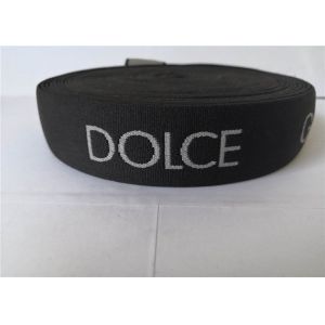 3.5 Cm Custom Elastic Band Gray On Black Custom Nylon Decorative Woven For Panty