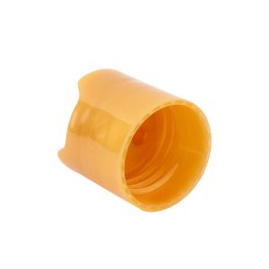 Golden Yellow Smooth Disc Top Cap Press Type PP Plastic Flip Top Caps For Cream