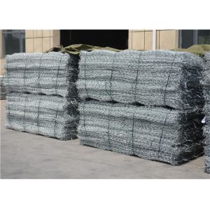 China Galvanized Steel Gabion Box 2.7mm Wire 8x10cm Mesh on sale