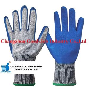 China HPPE 10G knitted Liner With Latex Dipped Palm Coated En388 Anti-cut Non-slip Protective Hand Gloves on sale