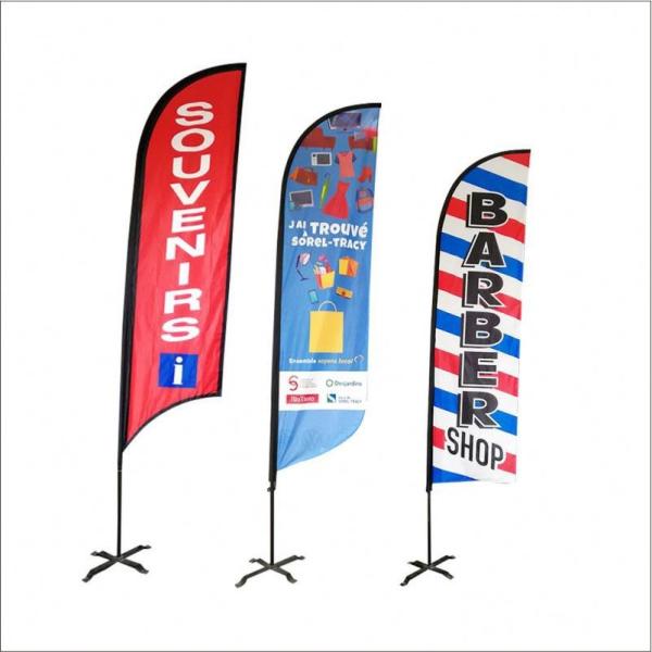 Quality 80x410cm Teardrop Custom Promotional Flags Dye Sublimation Printed wholesale