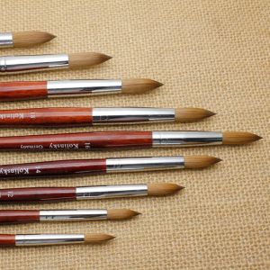 Kolinsky Acrylic Nail Brush Art Hidi Red Wood Handle With Different Sizes