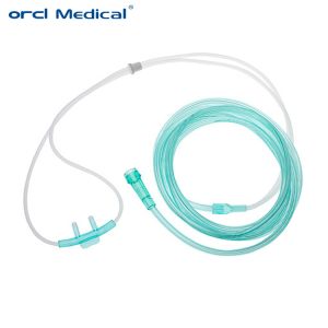 Medical Disposable Soft Nasal Oxygen Cannula , PVC Transtracheal Oxygen Cannula