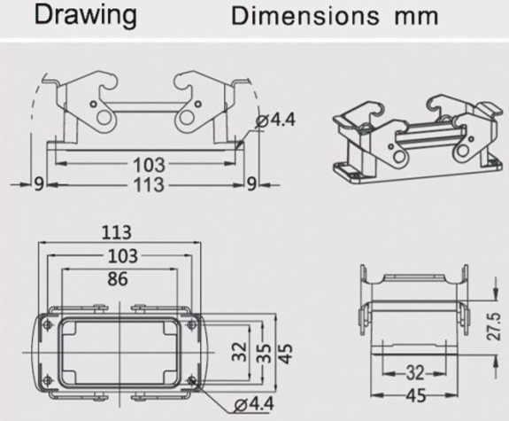 16Pin connector housing