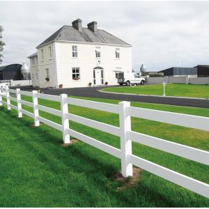 PVC Farm Fence 3 Rails Horse Paddock Ranch Easy Installation