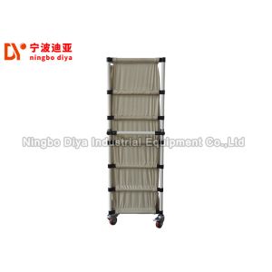 Cheap Canvas Turnover Stainless Steel Trolley / Rolling Utility Cart For Workshop Factory for sale