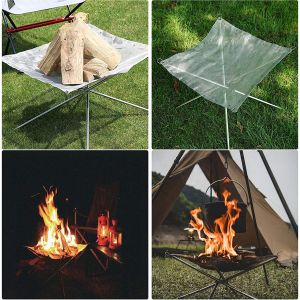 Tabletop Bio Fire Pit Collapsing Steel Mesh Fireplace for Camping Backyard and