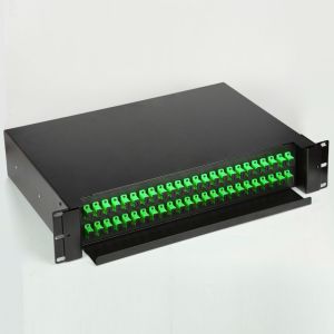 2U 19'' Fiber Optic Termination Panel 48 Port Rackmount Sliding With SC/APC