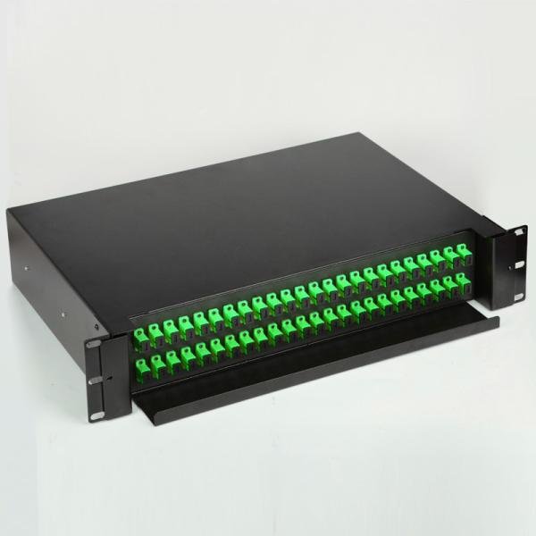 2U 19'' Fiber Optic Termination Panel 48 Port Rackmount Sliding With SC/APC