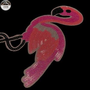 Crane Bird Custom Made Embroidered Patches Thermal Transfer With Adhesive