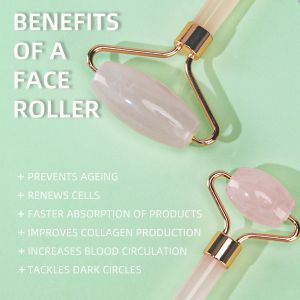 Anti Aging Face Jade Roller Set Rose Quartz Massage Roller