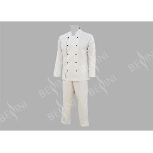 Anti Shrink Personal Protective Clothing / Womens Chef Clothes Button Front