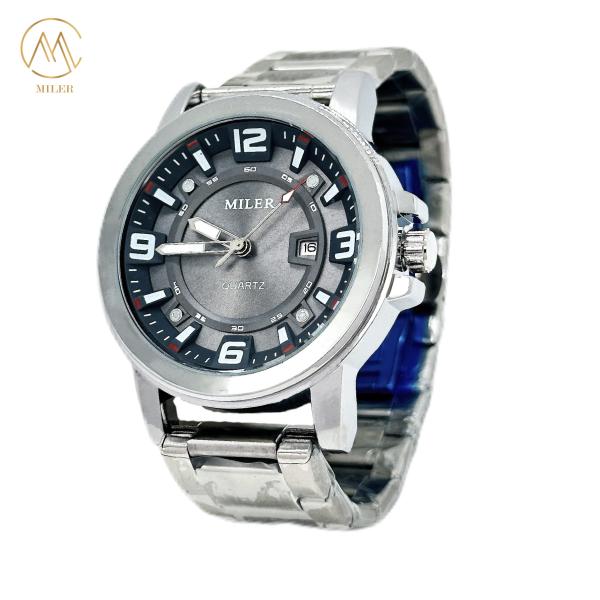 Waterproof and Luminous Stainless Steel Strap Watch for Businessmen and Women with Square Quartz Movement