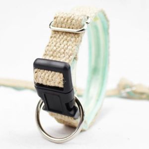 Nature Hemp Collar And Leash Set , Dog Collar Leash Combo 100% Cotton Material