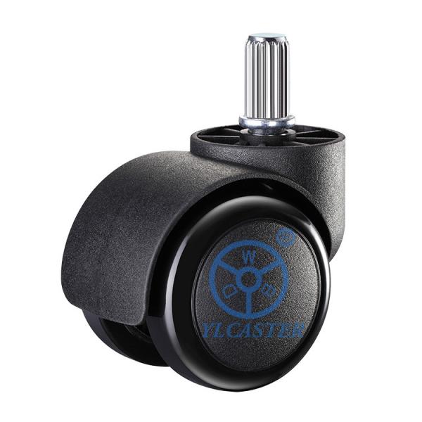 7/16"X13/16" Insert Stem Black Pu Wheels Dual Wheel Office Chairs Casters