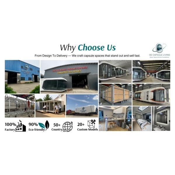 Luxury Bedroom Living Room Modern Prefab Smart Tiny Space Capsule Mobile Modular Container Capsule House Hotel