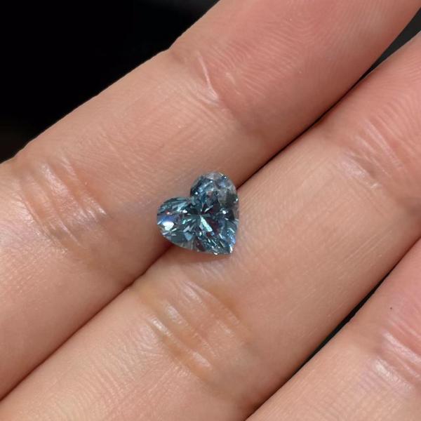 Quality Symmetrical Facet Polished Heart Shape Blue Diamond Cultivated wholesale