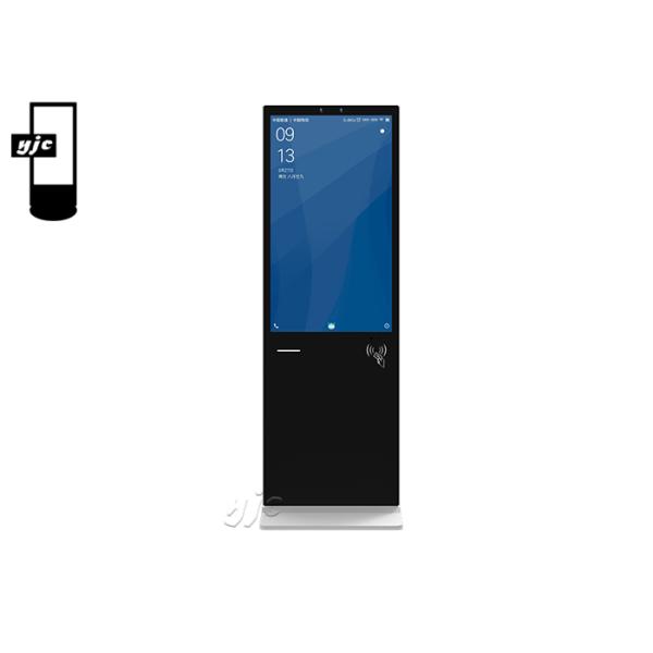 Restaurant Kiosk Digital Signage 43 Inch Stand Table LCD Advertising Screen With Printer Card Reader