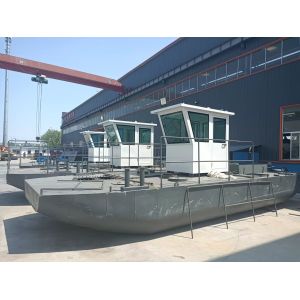 Flat Deck Barge Boat 30km/H Speed For Cargo Transportation 3-4ton