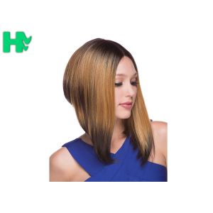 China Layered Short Blonde Bob Wig Heat Resistant Synthetic Hair Extensions on sale