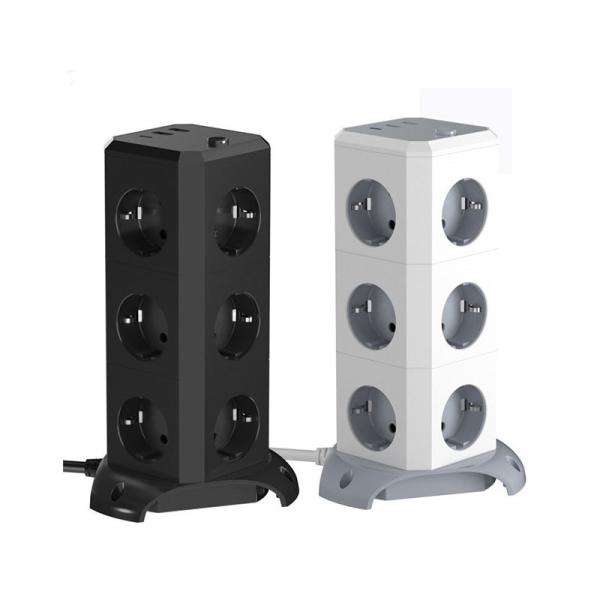 110-220V US Socket Multi Plug Tower Power Strip Extension with 10W Wireless
