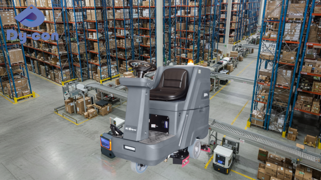 Automate Warehouse Cleaning: High-Capacity Ride-On Scrubber For Automated High