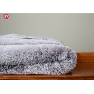 Stripe Rabbit Throw Faux Animal Fur Blanket Super Soft With Custom Logo Light