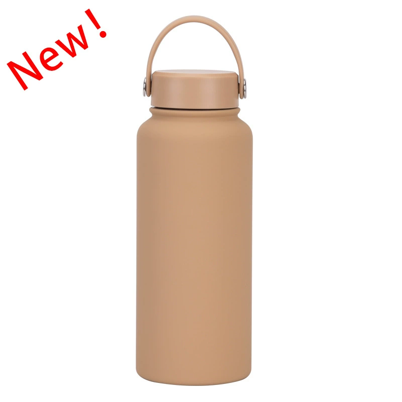 New Stainless Steel Sports Water Bottle Large-capacity 1L American Wide-mouth Insulated Flask Portable Outdoor Customized Water Cup
