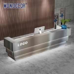 Metal Table Luxury Reception Desk Commercial Reception Counter 110cm